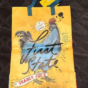 Trader Joe's Yellow Tote Bag with Blue Hen Design Delaware
